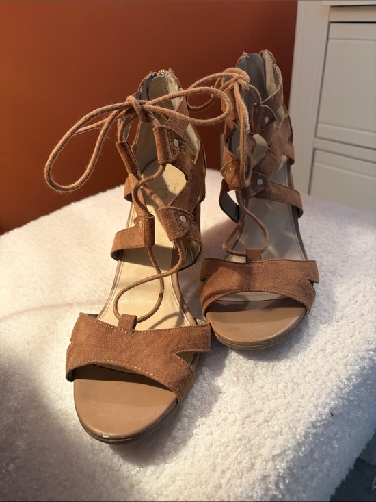 Sam Edelman Shoes - Women’s Sam Edelman Circus Lace-Up Tan Suede Heeled Sandals